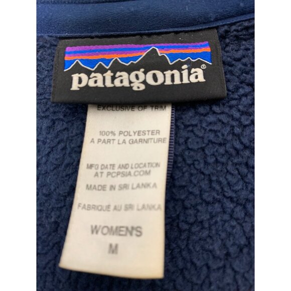 Patagonia Women's Med Navy Blue Double Breasted lined Jacket Cozy Warm Casual - Picture 4 of 15
